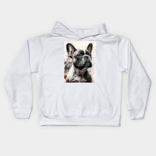 French Bulldog Cute Sweet Puppy drawing Kids Hoodie